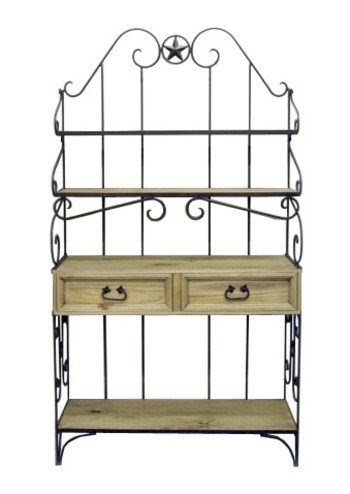 Wrought iron corner bakers rack