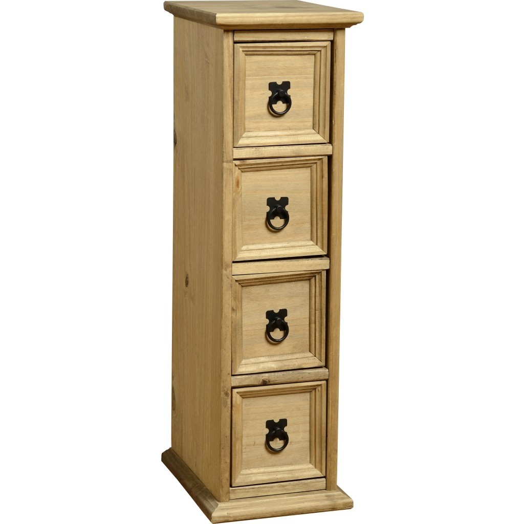 Corona 4 Drawer Narrow Cd Chest Mexican Pine Solid Wood Cd Storage New