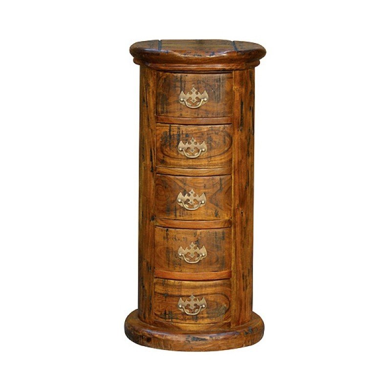 Granary chest of drawers round five drawer