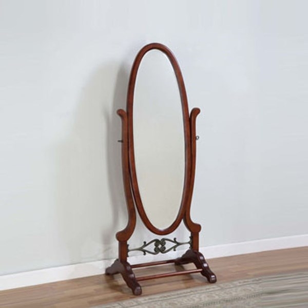 ORE International 59.25 in. x 20 in. Classic Oval Framed Cheval Natural Standing Mirror N4001-NAB - The Home Depot