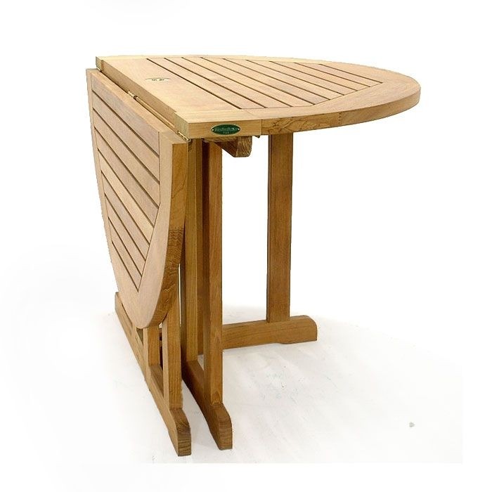 Barbuda Teak Folding 4 Foot Diameter Round Table Modern Outdoor Dining Tables