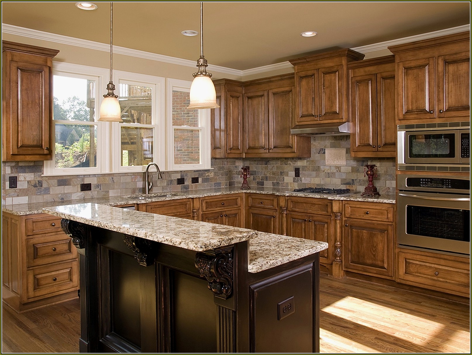 Dark wood kitchen island 5