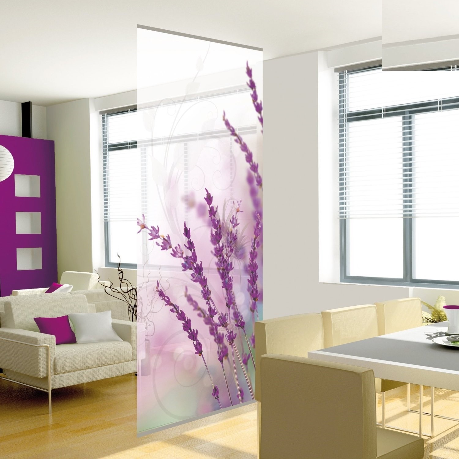 Hanging room divider panel screen