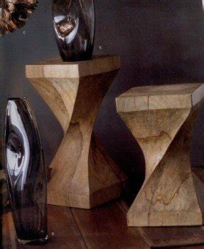 Mango wood twist side tables