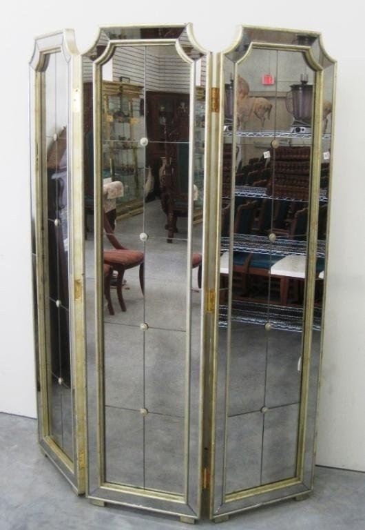 Mirror room divider 3 panel screen 2