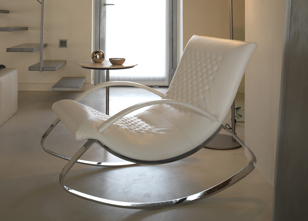 Modern leather rocking chair