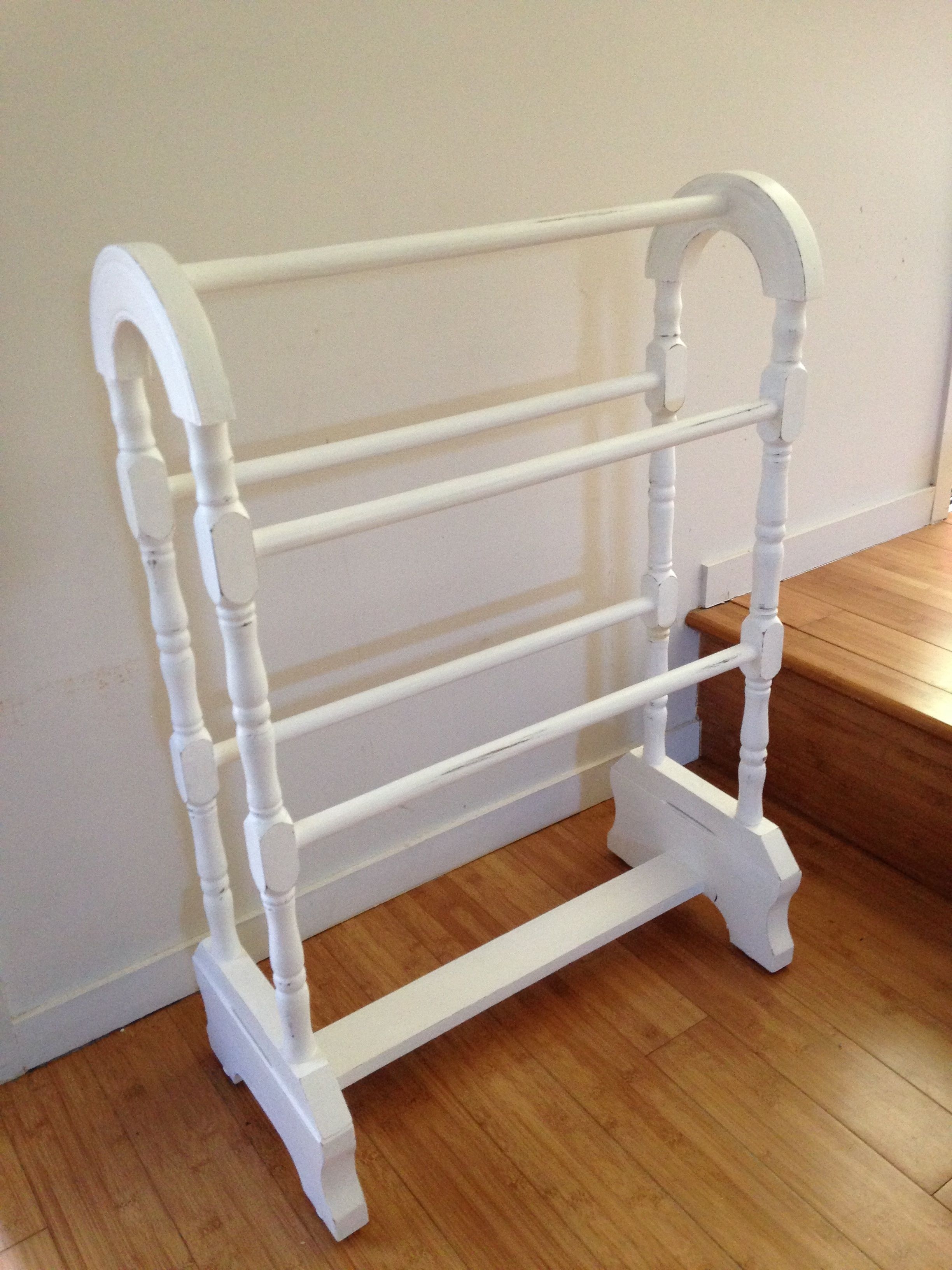 Restored wooden towel rack
