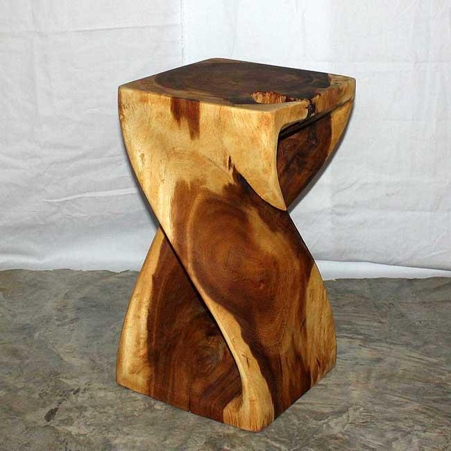Square x 20 inch monkey pod wood twist oak oil