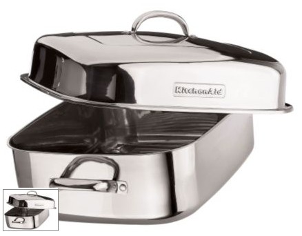 Stainless steel baking pan with lid