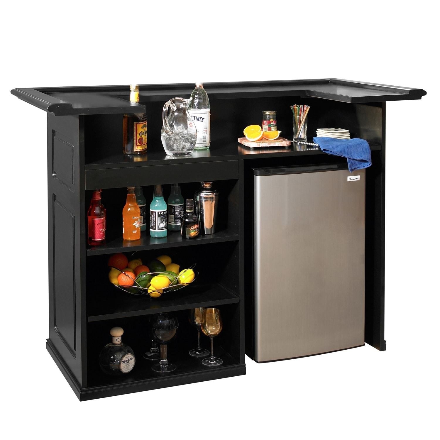 Trenton home bar home pub black fridge pocket
