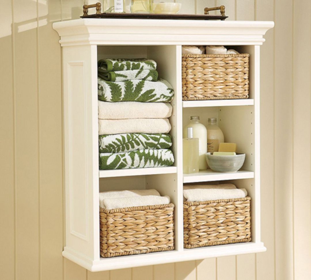 Bathroom wall shelves and storage