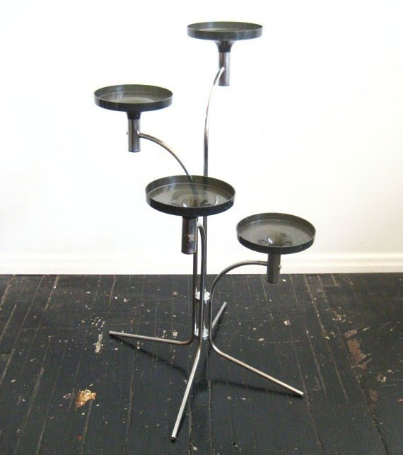 Chrome acrylic plant stand