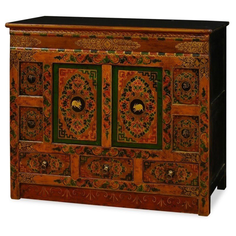 Hand painted tibetan cabinet 12