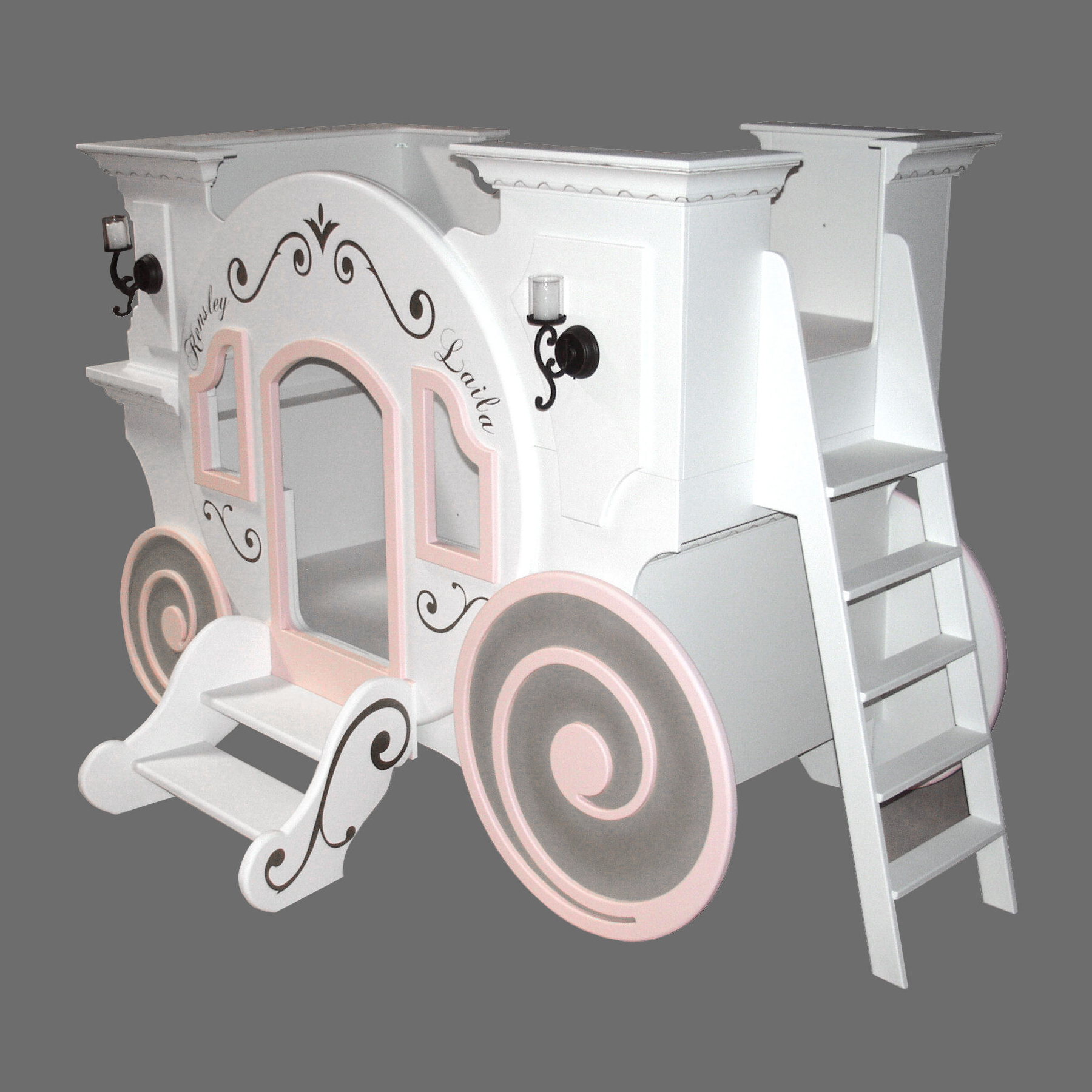 Cinderella Princess Carriage Themed Bunk Bed for Kids