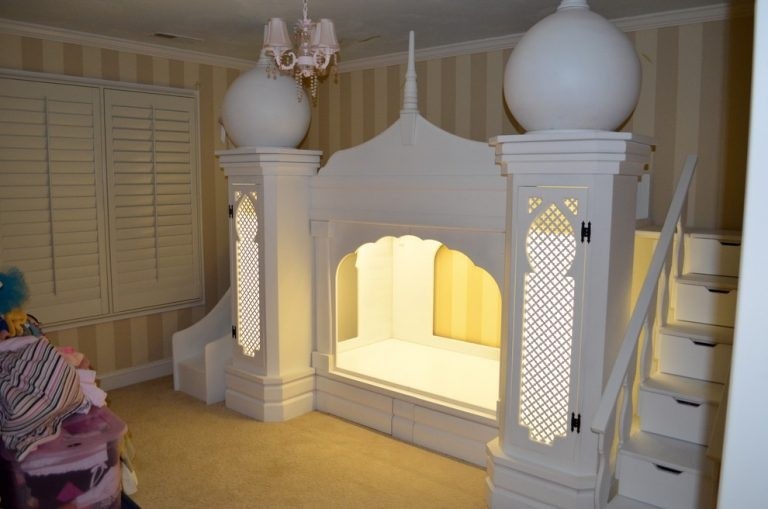 Disney princess girls princess castle bed mediterranean kids