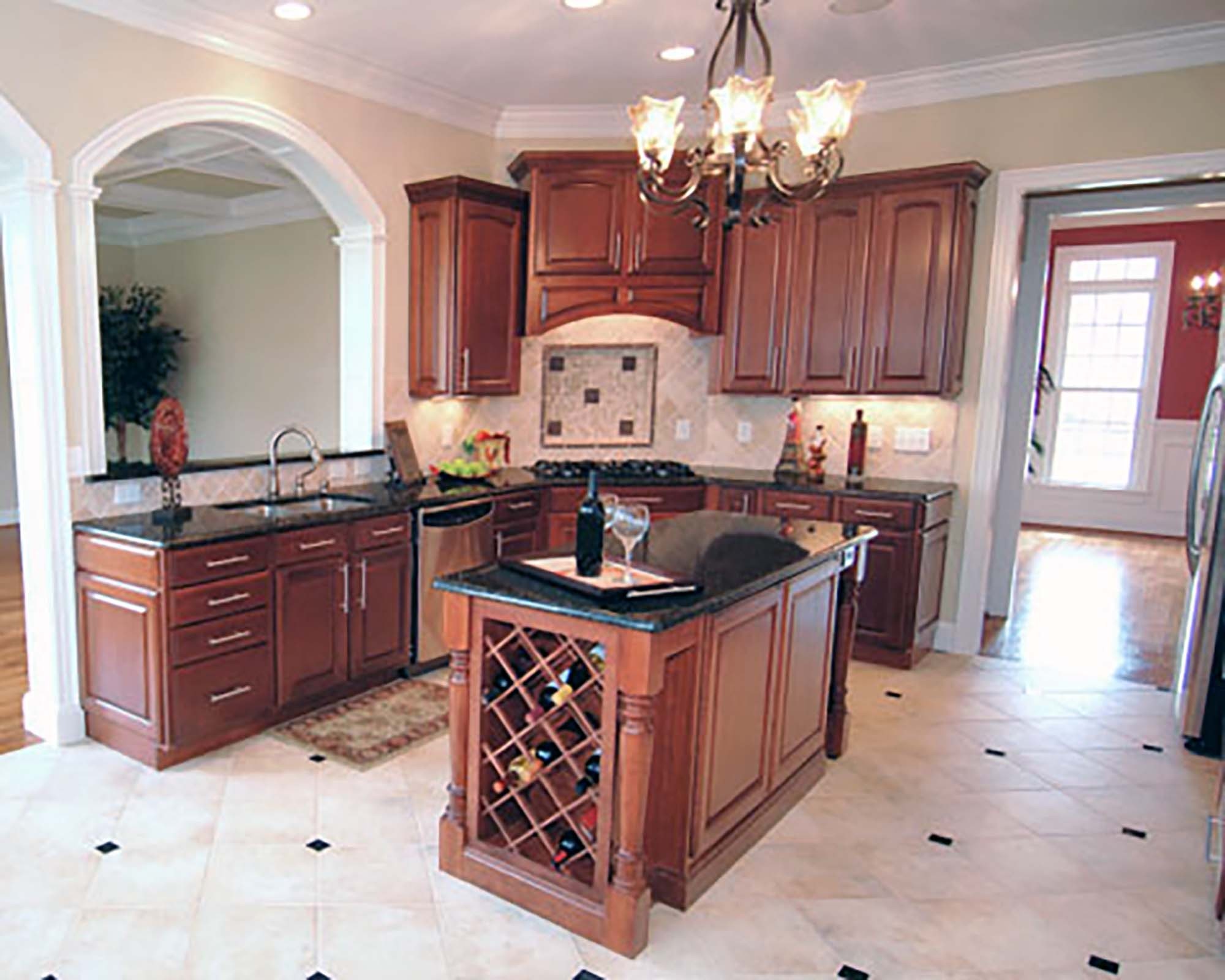 Kitchen island with wine rack 4