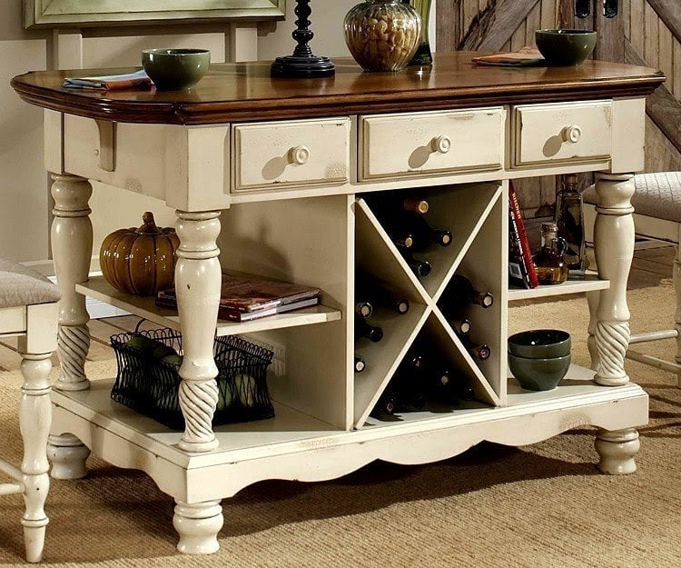 Kitchen island with wine rack 6