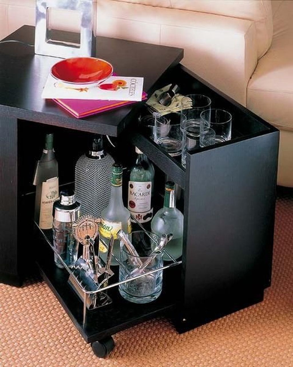 Portable wooden bar