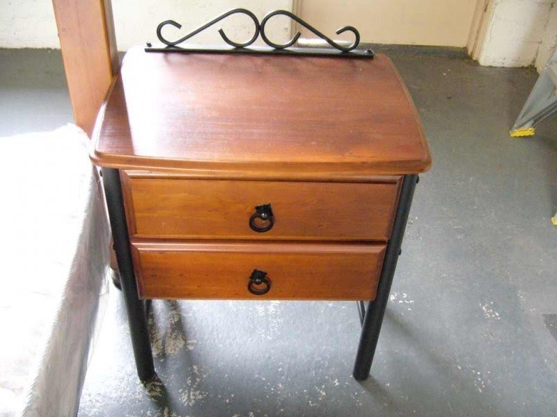 Wrought iron bedside table