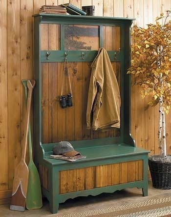 5946291589 lodge hall bench coat rack