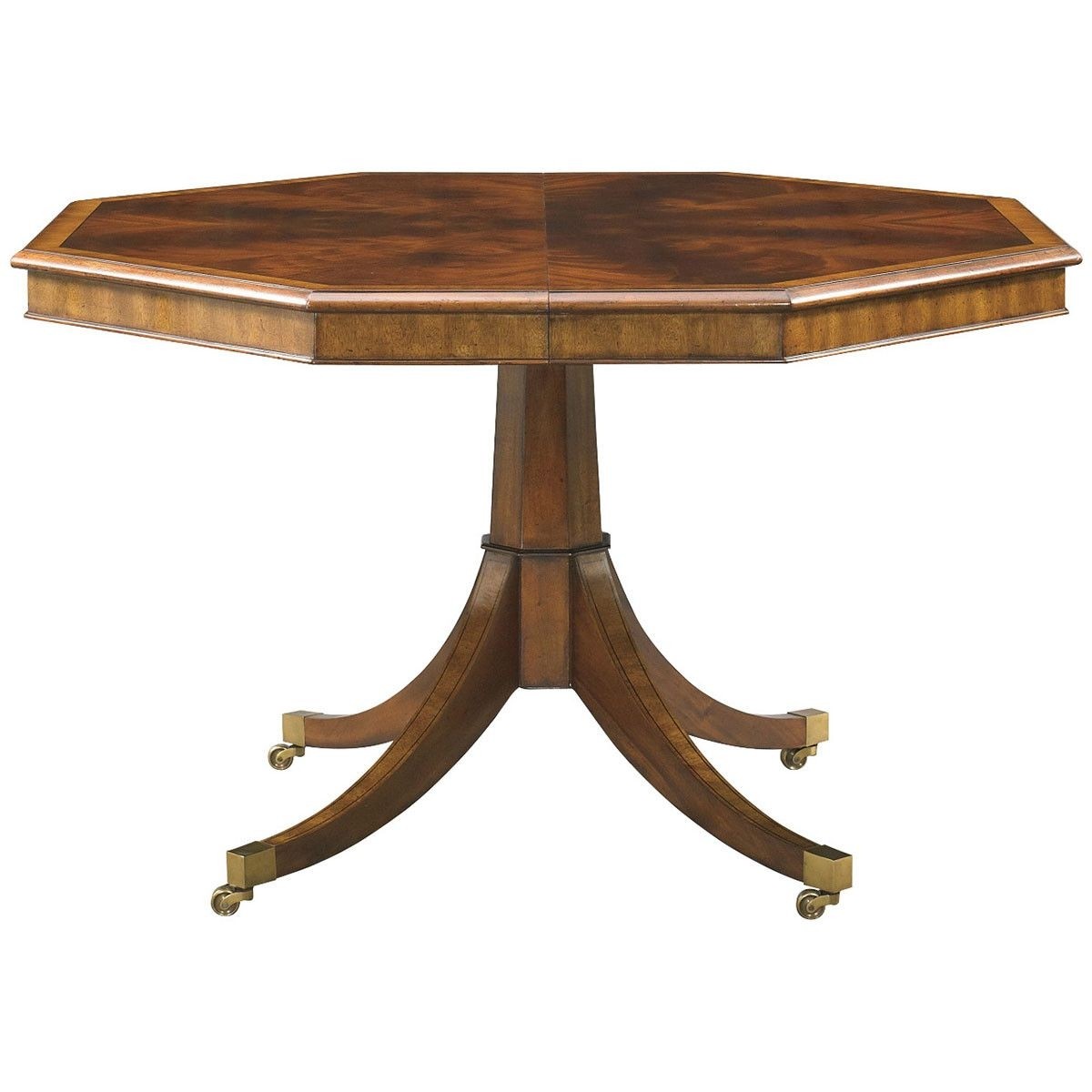 Hickory white octagonal dining table 890 14 transitional dining tables
