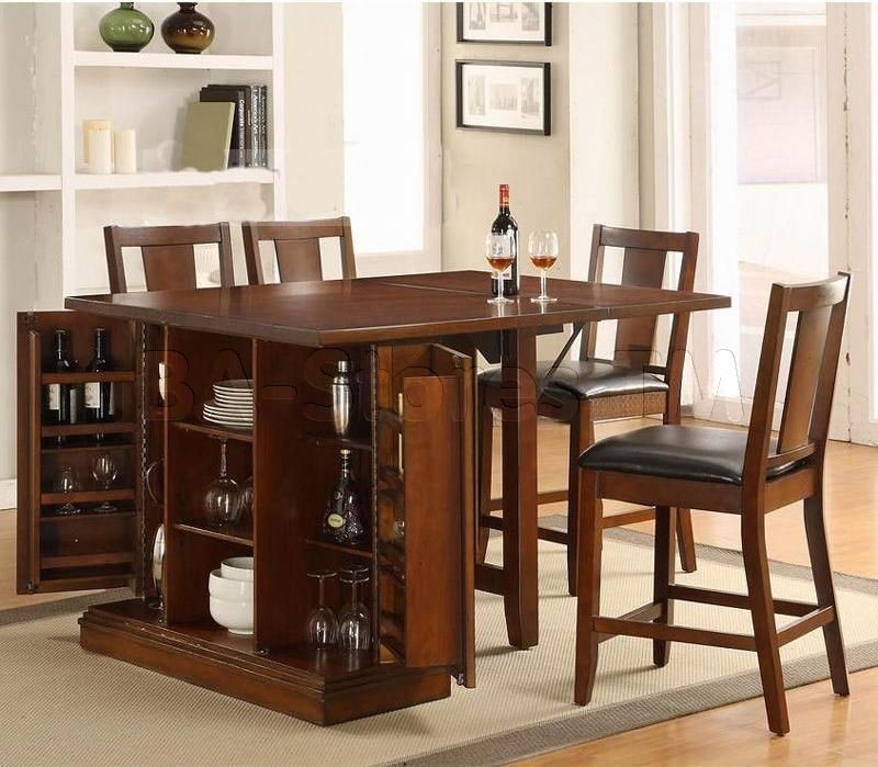 Kitchen island counter height kitchen island table dark oak finish