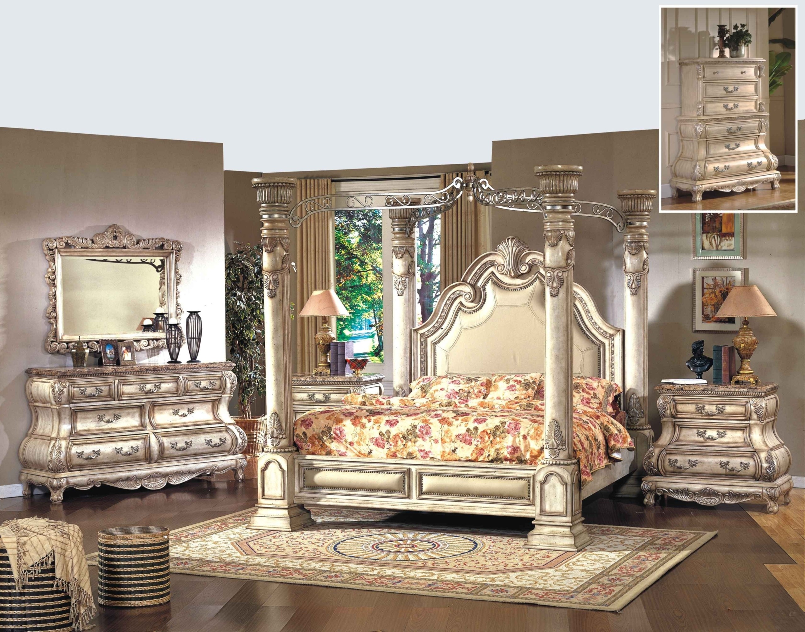 Olympia complete king size poster bedroom set
