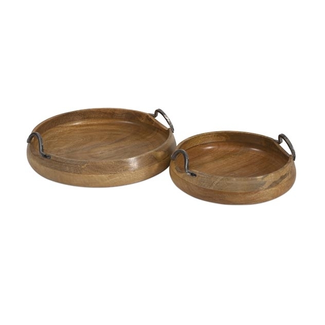 Round wood tray 19