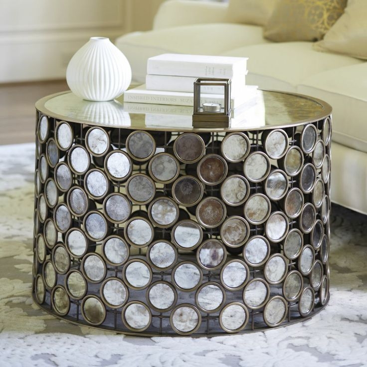 Antiqued mirrored coffee table