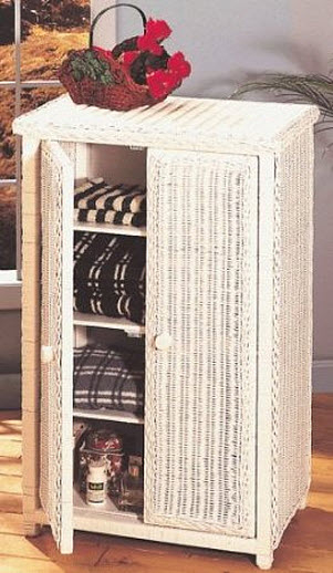 Frans wicker furniture wicker linen white cabinet 1
