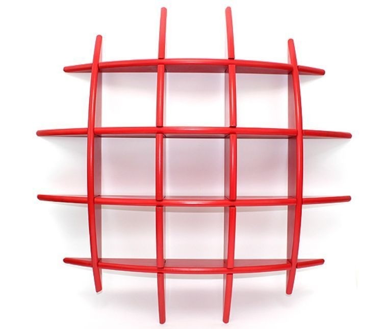 Wall Shelf Red Display Shelves Frames Decor Bedroom Mounted Dvd Cd Storage