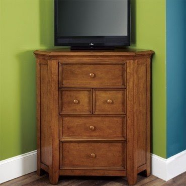 Lea furniture willow run brown media corner chest