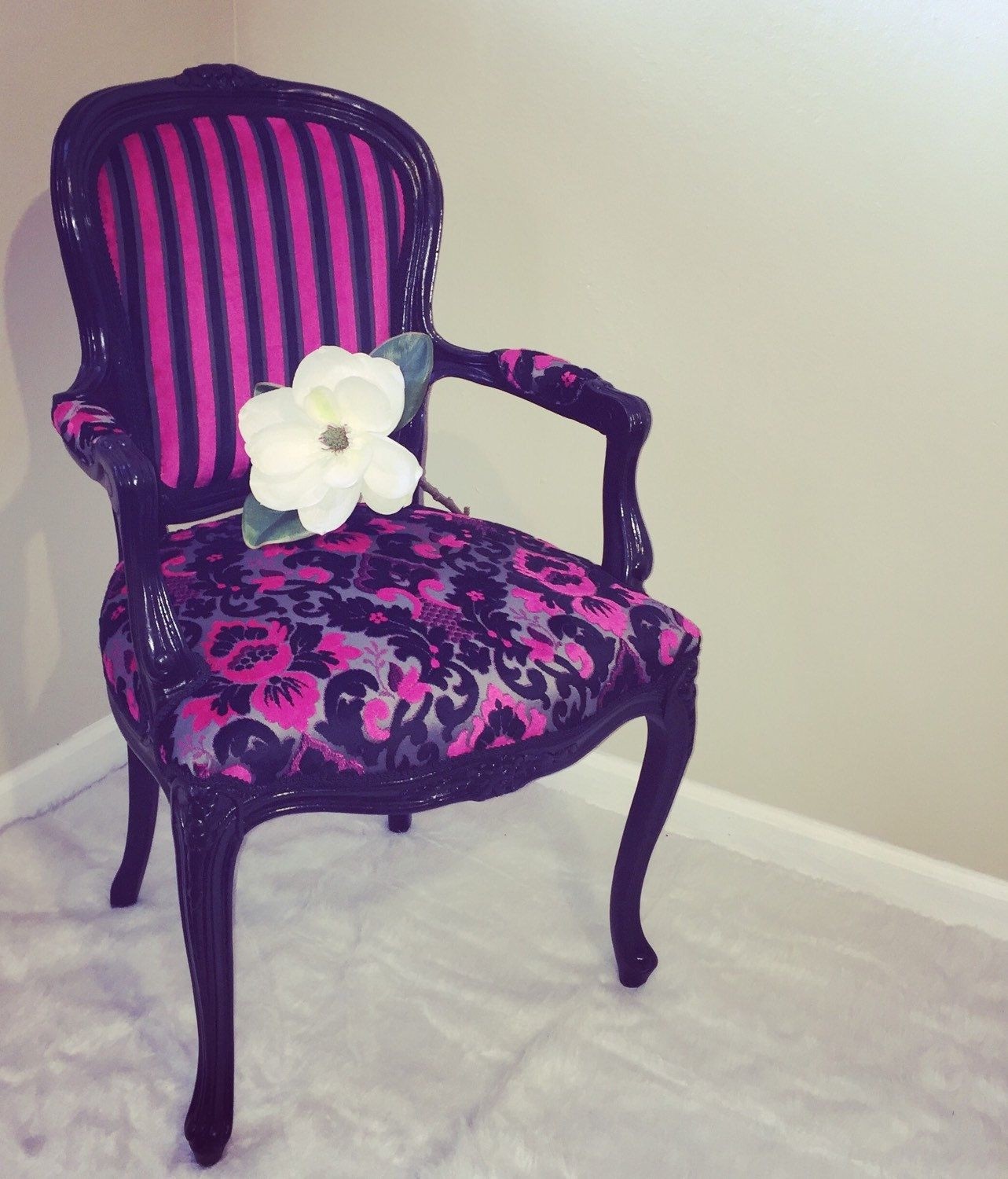 Vintage louis xv chair newly upholstered