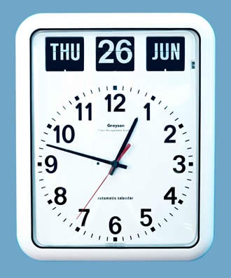 Wall clock with date and day of week