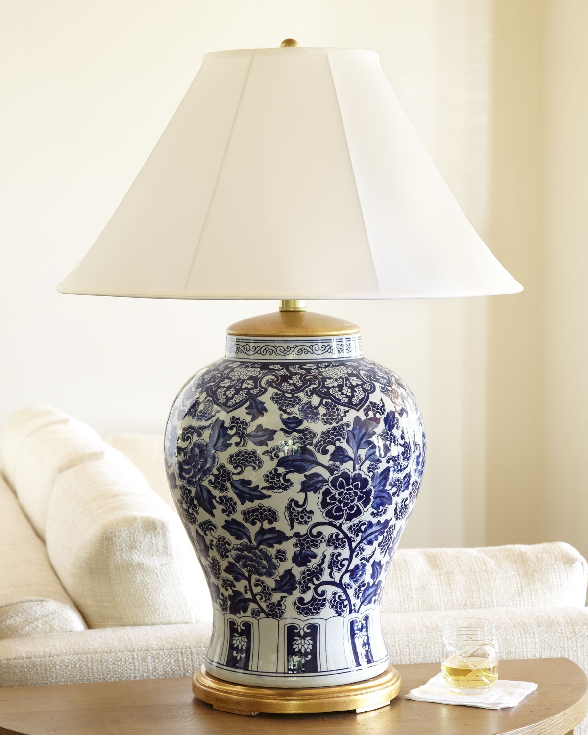 Blue and white ginger jar table lamps