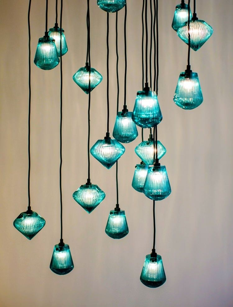 Sea glass pendant lights