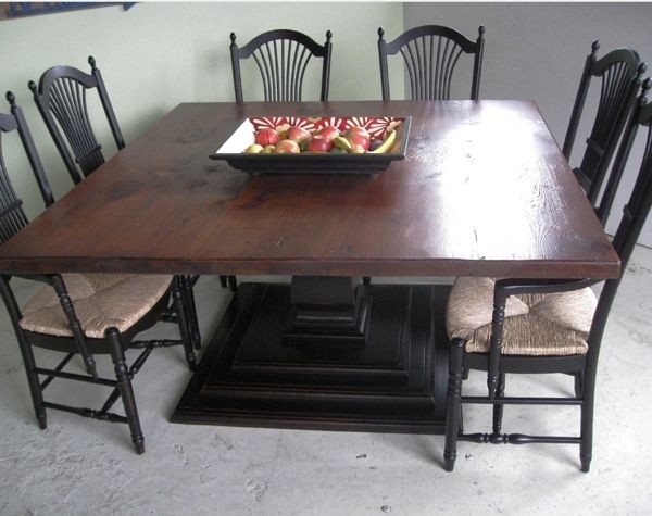 Square marble dining table for 8