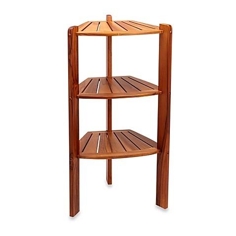 Taymor r teak 3 shelf corner caddy stand