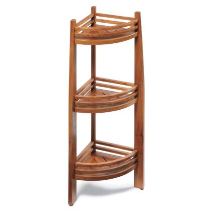 Teak shower basket