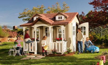 Unassembled bubble wrapped large plastic playhouse