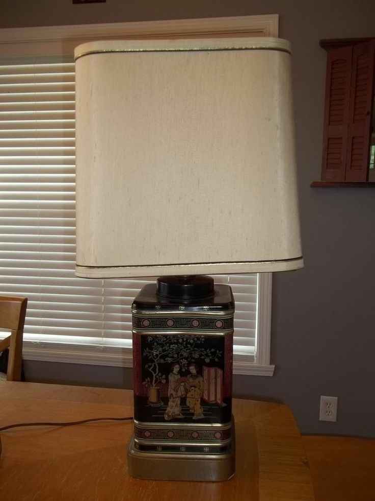 Vintage frederick cooper oriental tea caddy lamp