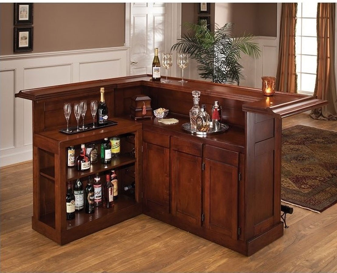 Bar cabinet in living room corner mini bar design in