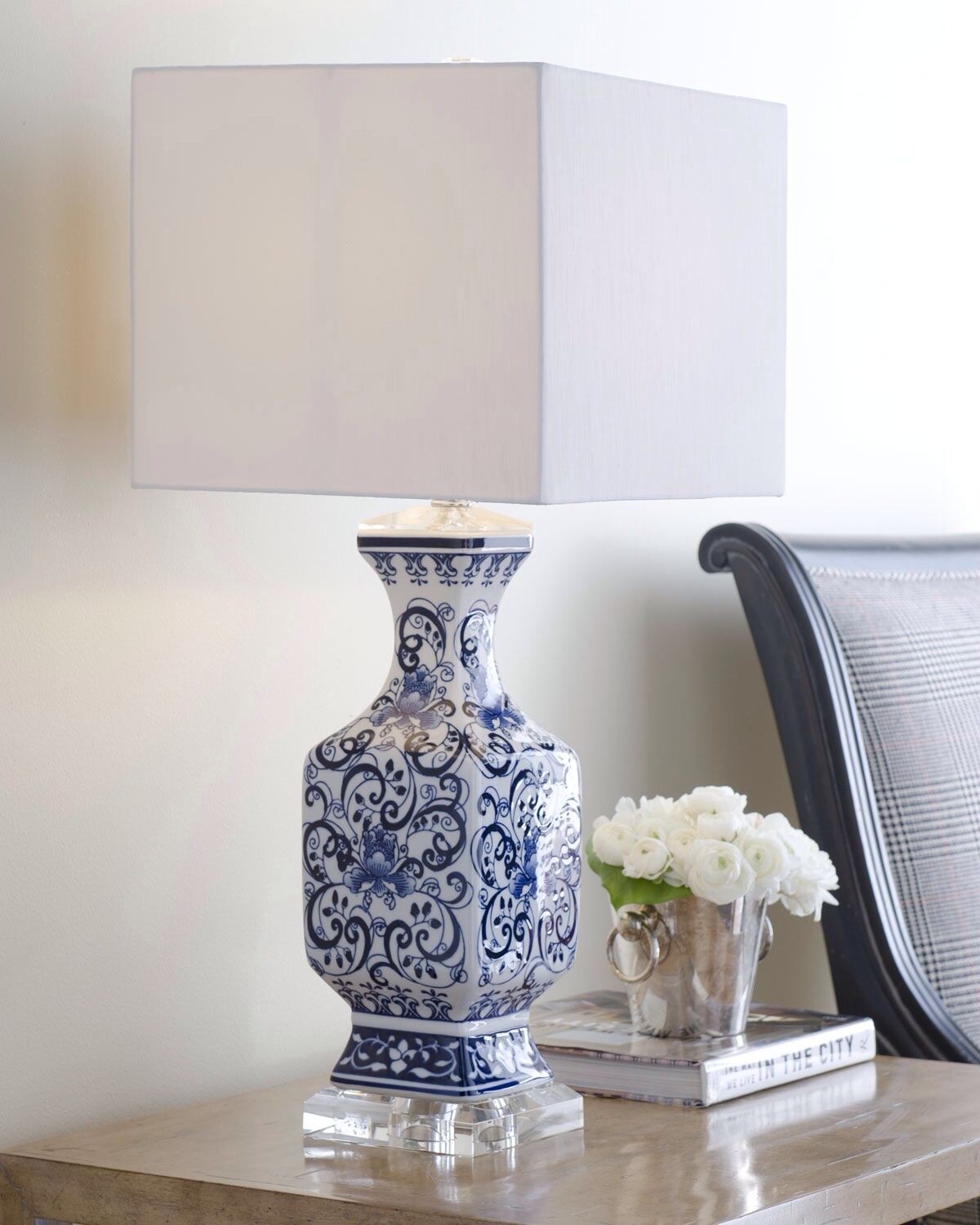 Blue and white table