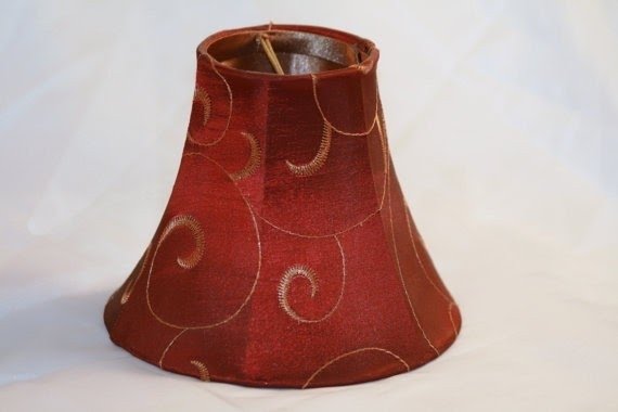 Burgandy and gold small lamp shades