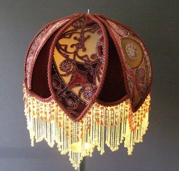 Burgundy lamp shade