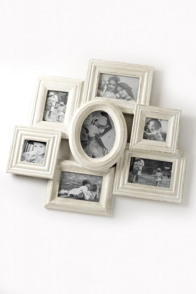 Large cream multi photo frame