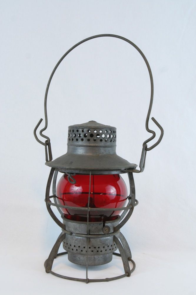 Old vtg antique railroad rr dressel arlington nj lantern red