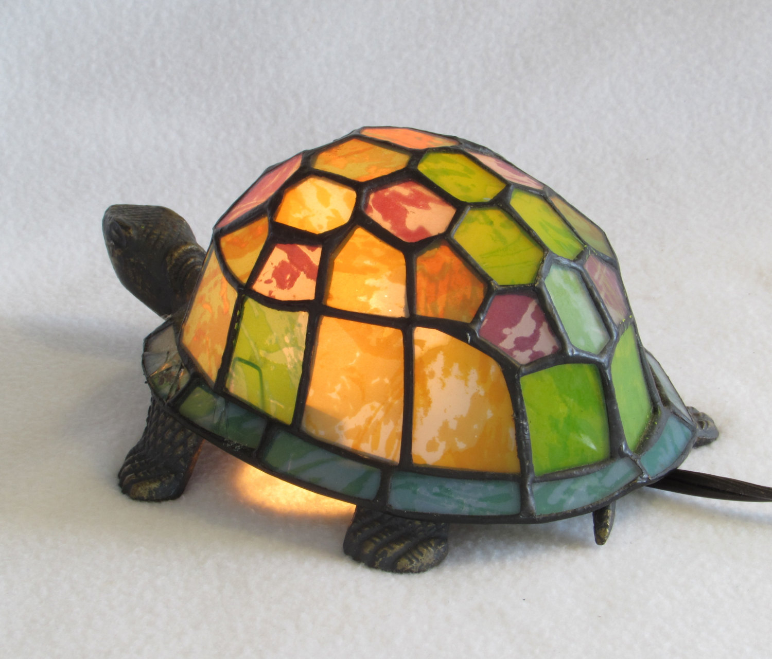 Stained glass turtle lamp 13