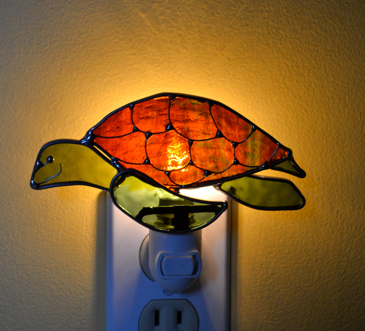 Stained glass turtle lamp 22