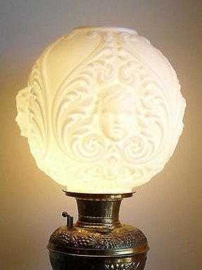 Vintage gwtw styl ball banquet oil blown out cherub milk